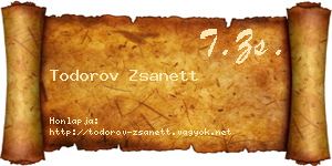 Todorov Zsanett névjegykártya